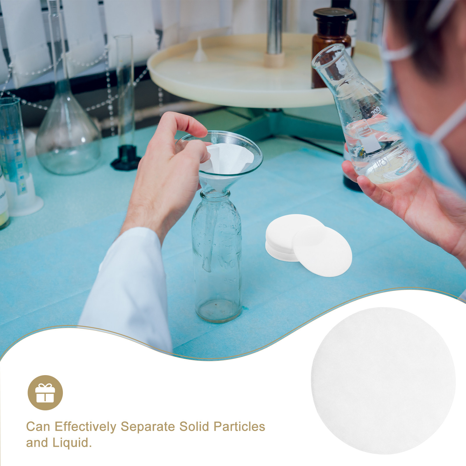 100Pcs Filter Paper For Lab No - Science Experiment 评论和价格