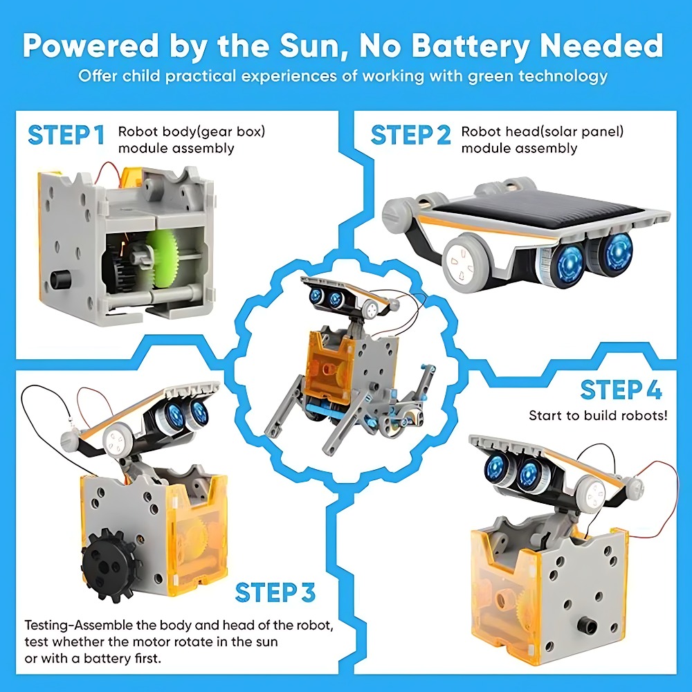Solar Robot Building Blocks 12 - Science Project Robot 评论和价格